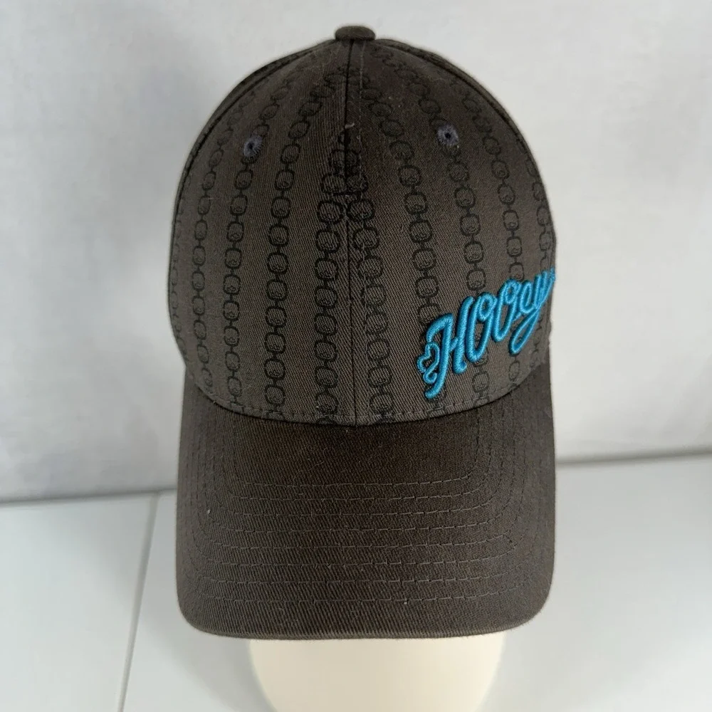 HOOey S / M Snapback Trucker Cap Hat FlexFit Flex Fit Brown Turquoise‎ Fitted
